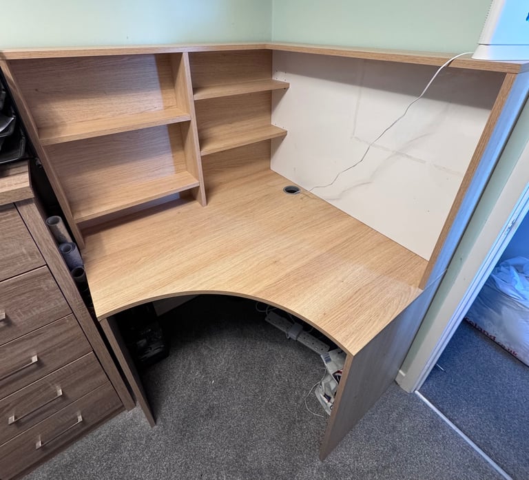 Corner office desk beech - 2 available 