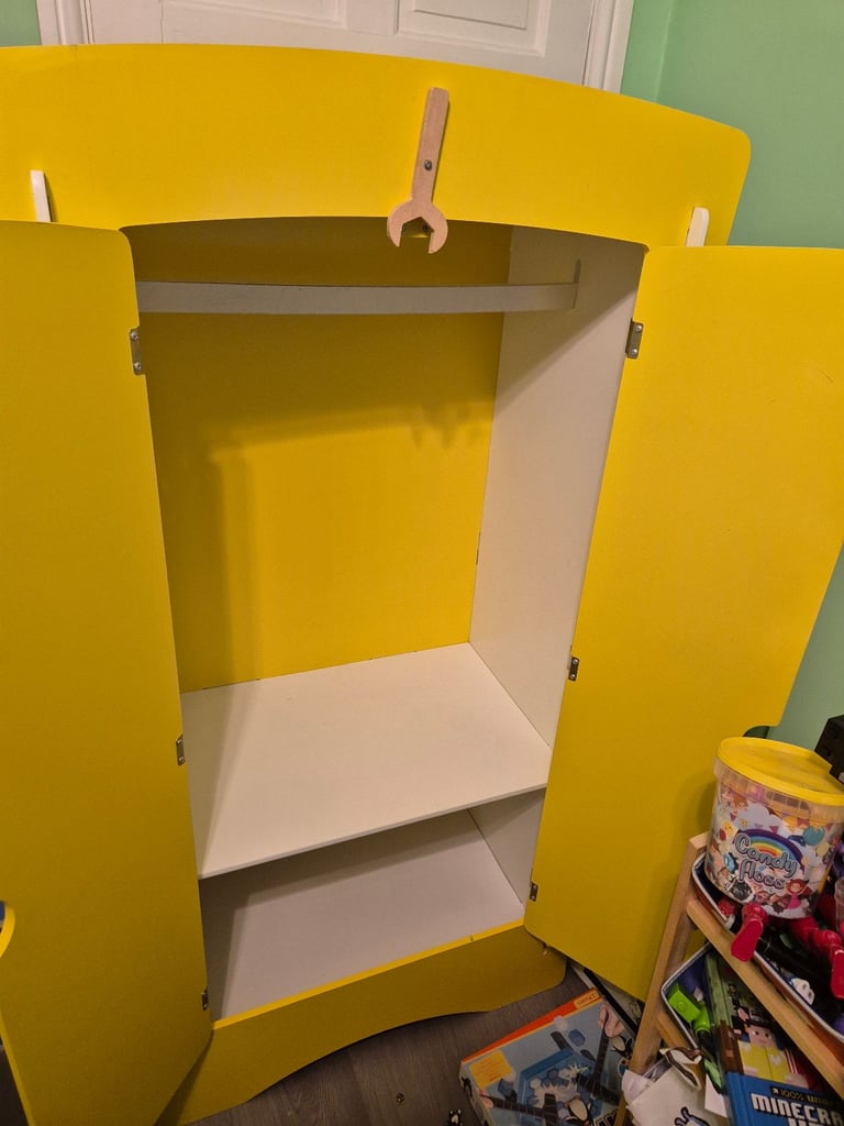 Kids Wardrobe yellow colour.