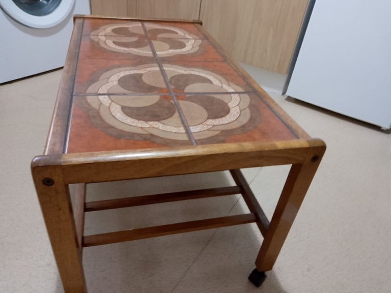 image for Vintage Retro Teak Tiled Top Coffee Table