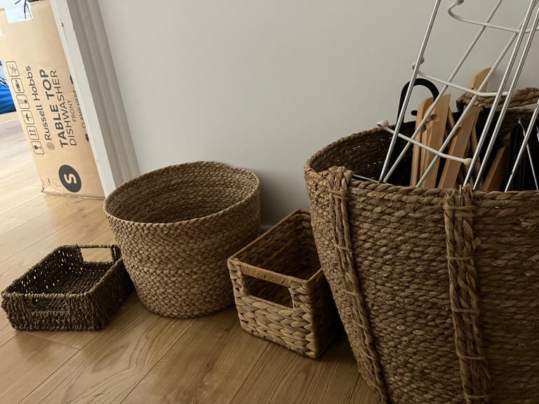 image for MOVING SALE office chair, baskets, clothes hangers, door hangers, kettle, strainer