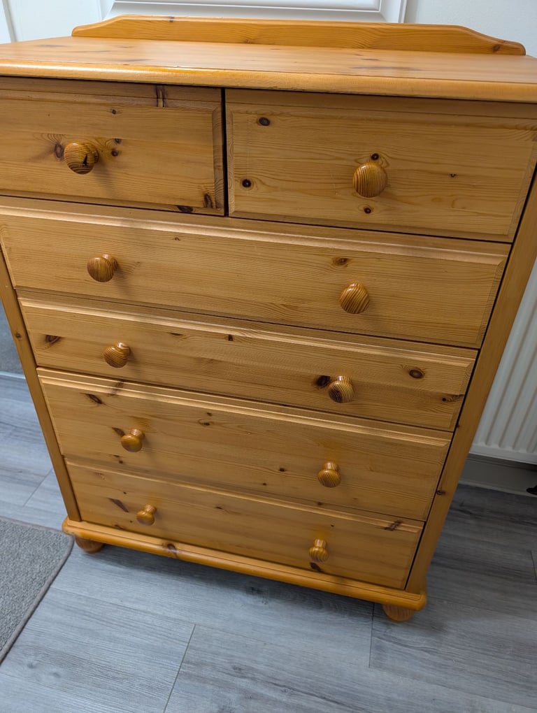 image for Pine Tallboy Chest of 6 Drawers