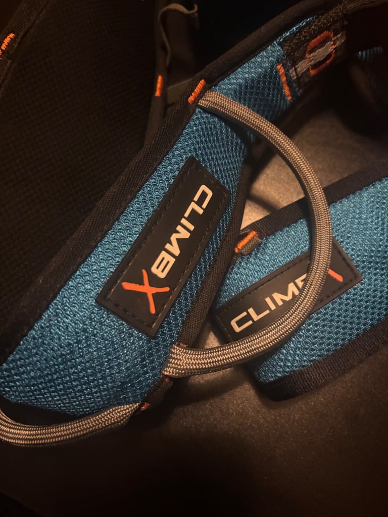 Climbing shoes, harness chalk etc.