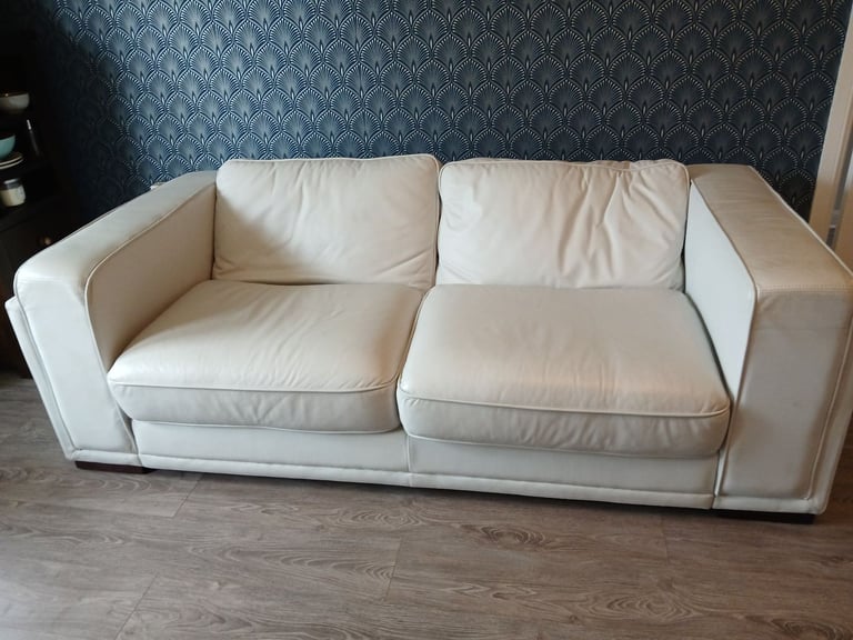 3-Piece Italian leather suite - Ice blue