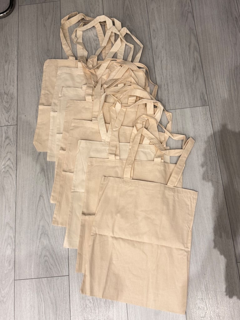 8x very good quality new cotton tote bags 