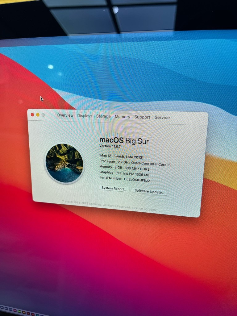 Slim Apple iMac 21'' Core i5 2.7GHz 8GB Ram 500GB SSD Adobe Suite 2022 Microsoft Office Premiere Pro