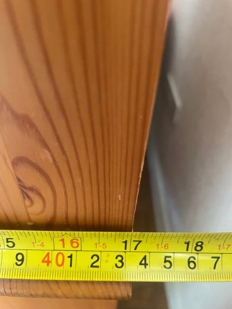 solid pine vintage 2 drawer and door dresser with a glass display unit with lights