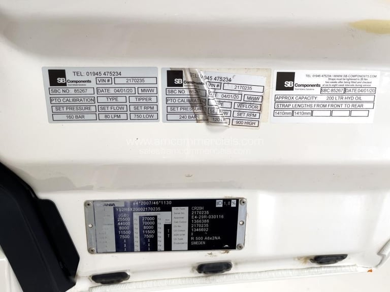 2020 (70) SCANIA R500 6X2 TAG HIGHLINE