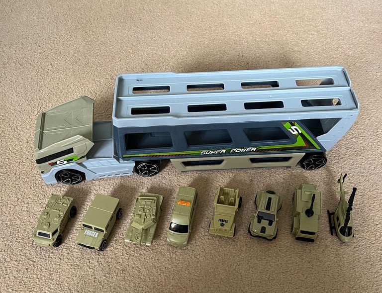 Army car transporter toy