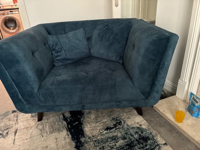 Love seat and chaise/ Footstool