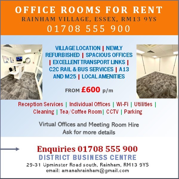 OFFICE ROOMS & GROUND FLOOR SHOP AVAILABLE FOR RENT IN RAINHAM RM13