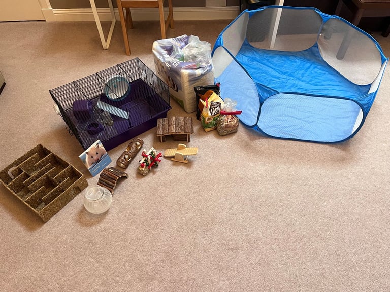 Hamster cage and accessories