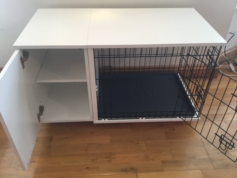 Omlet Fido Studio 24 Inch White Dog Crate With Cupboard