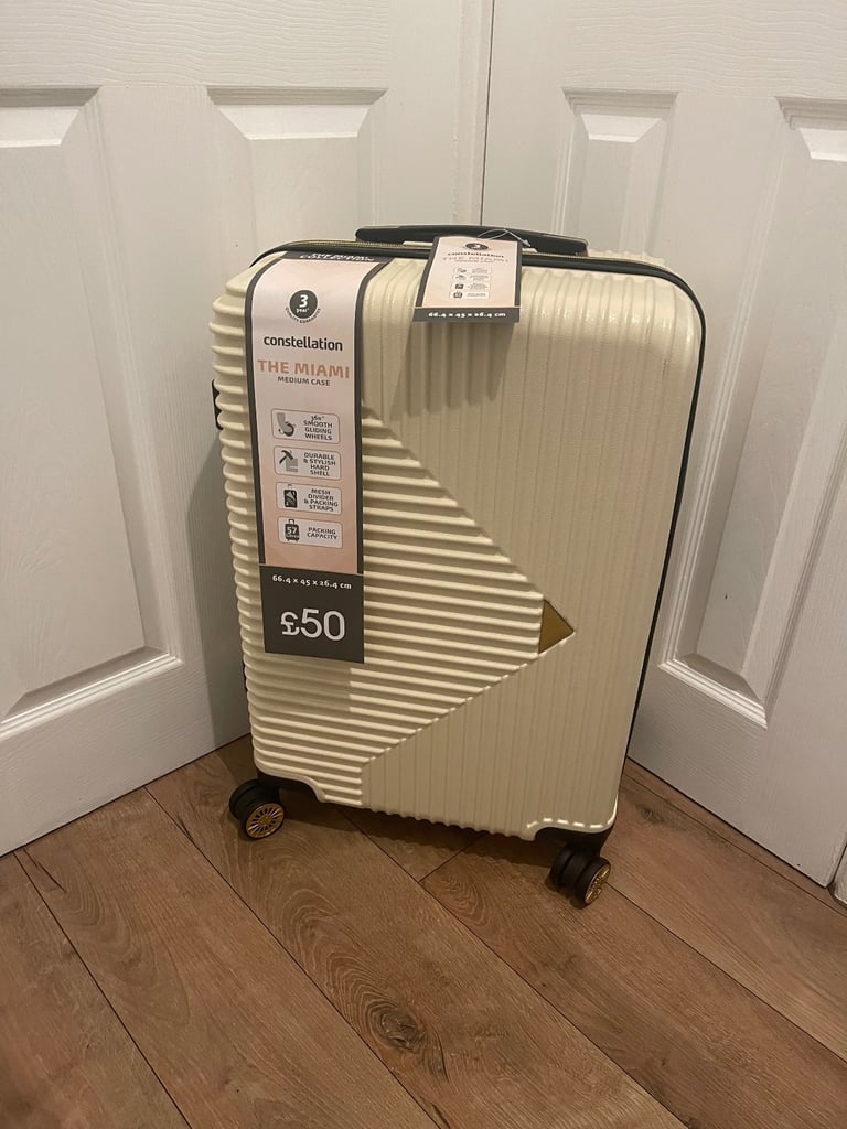 image for Constellation Miami cream and gold suitcase Hard shell