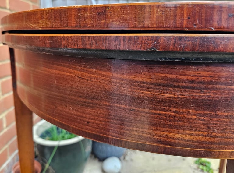 Georgian Mahogany Antique"D" Shaped Card Table Circa 1800