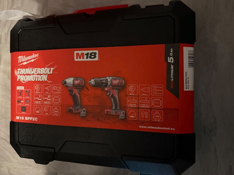 image for Milwaukee M18 BPP2C-502C Heavy Duty Twin Pack 2 x 5.0Ah
