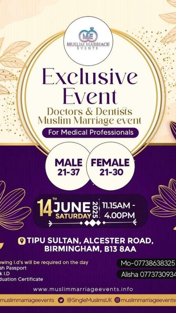 MUSLIM MARRIAGE EVENTS - DOCTORS AND DENTISTS EVENT