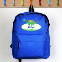 Personalised Dinosaur Blue Backpack - Brand New