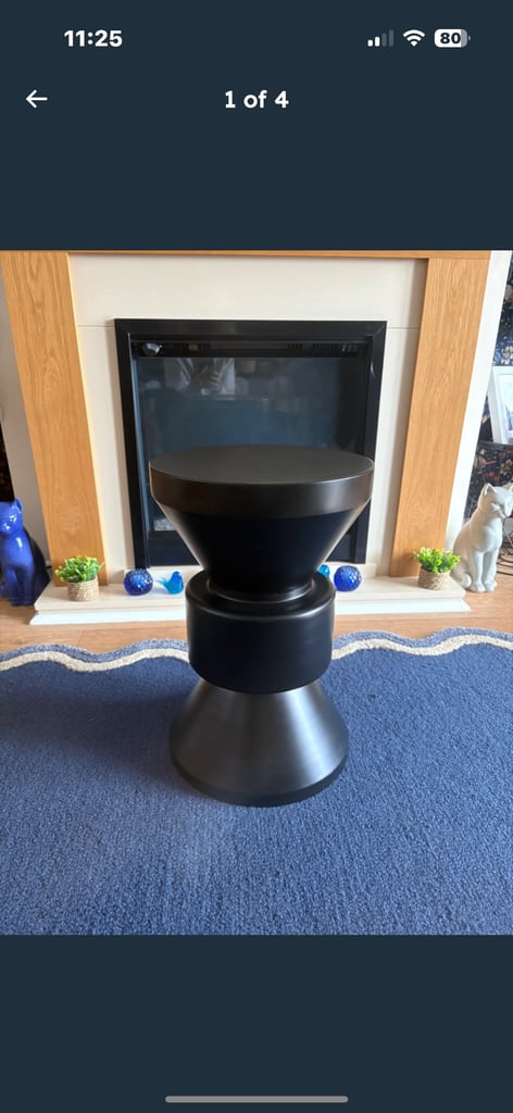 Gorgeous black metal side table