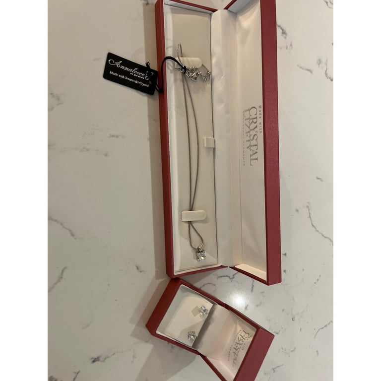 image for Swarovski crystal necklace and earring set new 