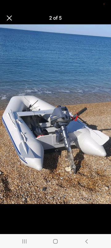 Inflatable boat with engine 