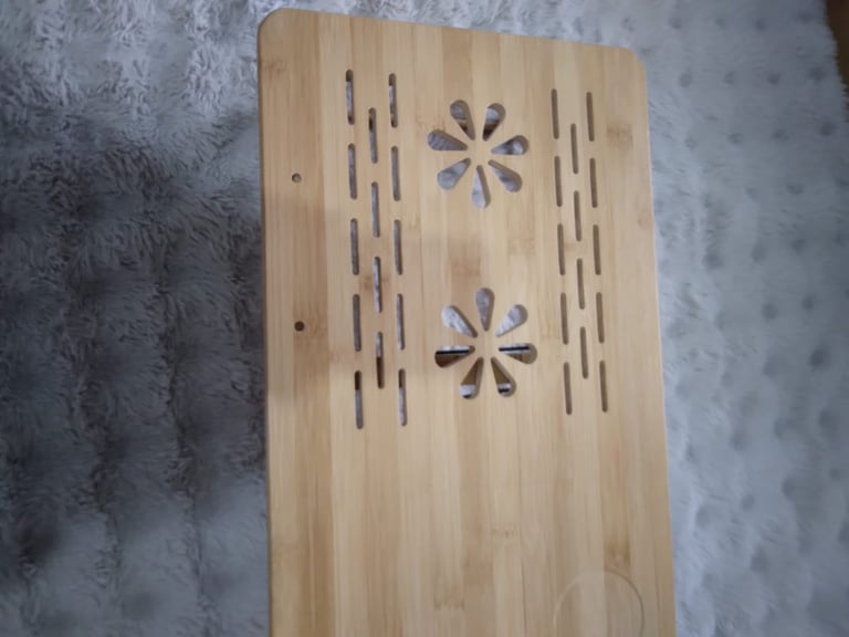 Bamboo Lapdesk Foldable Laptop Stand Bed Table Serving Breakfast Adjustable Tray