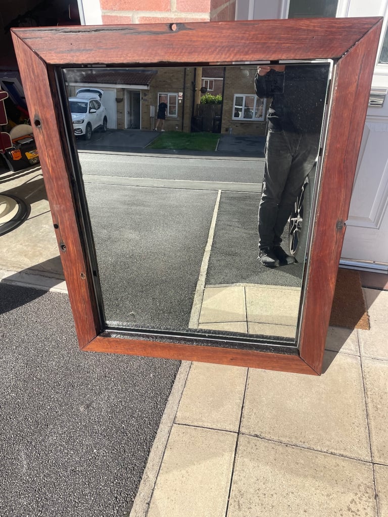 3x Bespoke steel frame mirrors 