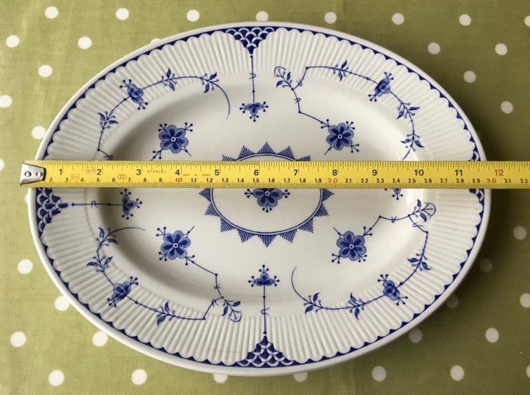 MASONS Blue Denmark Oval China Dinner Plates VGC - collect from Gosport only