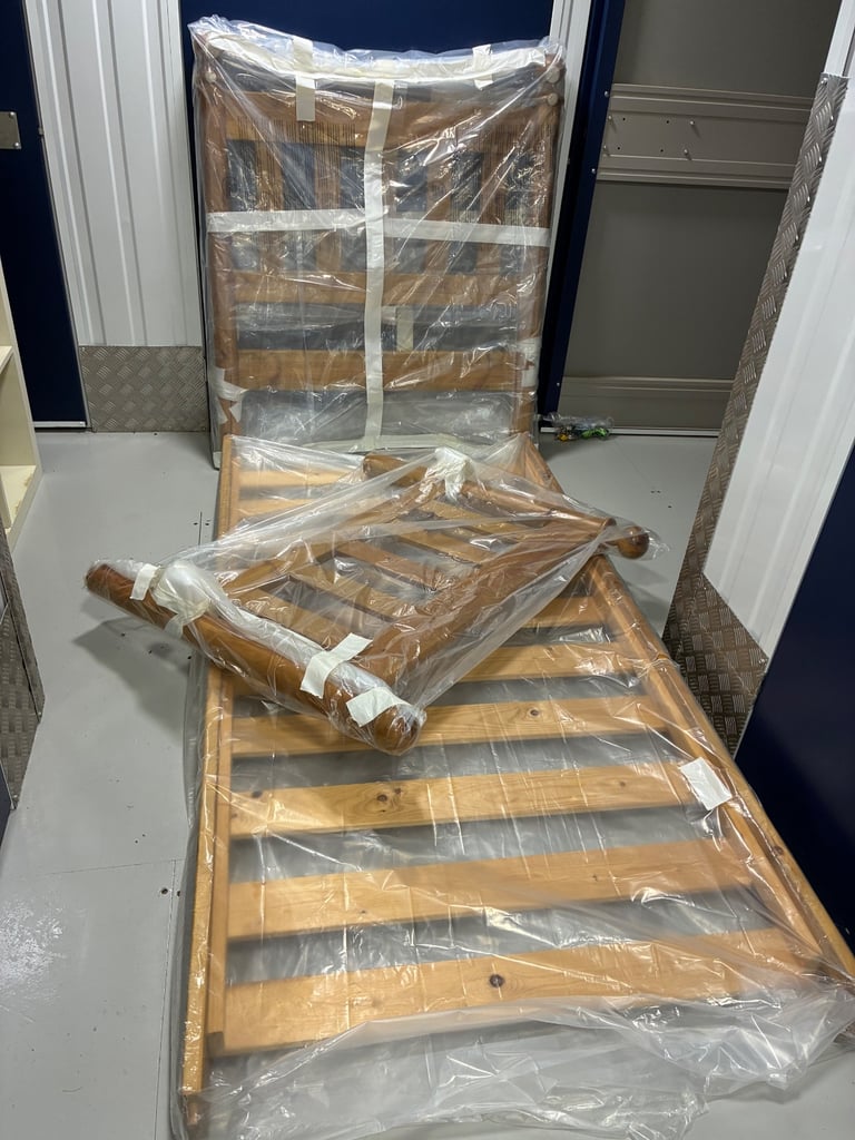 image for 2 single beds, slatted pine 