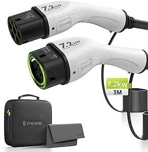 image for SYNCWIRE Type 2 3m Charging Cable 7.2kW 3m 32A 1 Phase - Mode 3 Type 2 to Type 2 EV Charging Cable