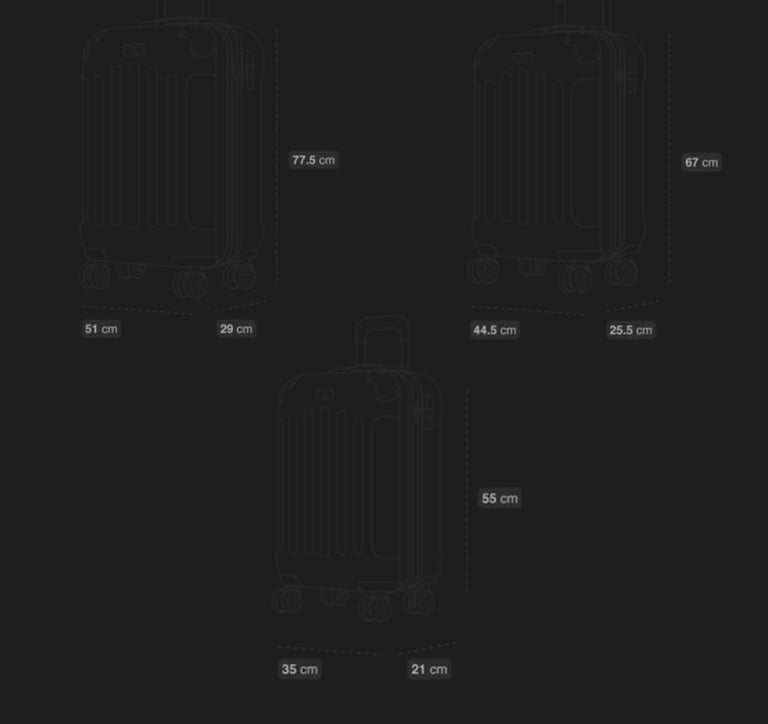 A new 3 pcs teal coloured hard shell Suitcase set 28inch 24inch 20inch 