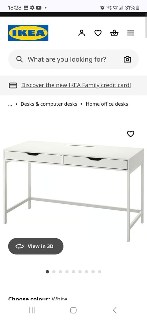 White Ikea Alex Desk