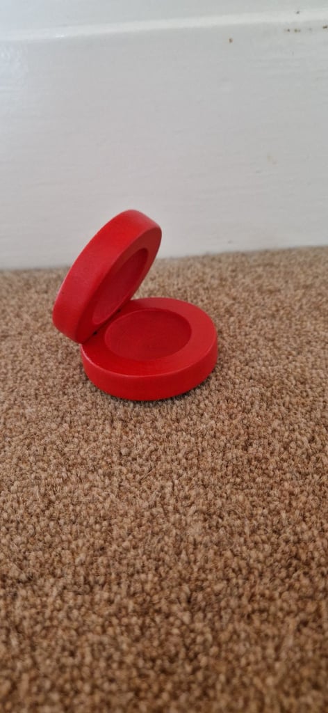 WOODEN CASTANET, LADYBIRD DESIGN. EXCELLENT CONDITION.