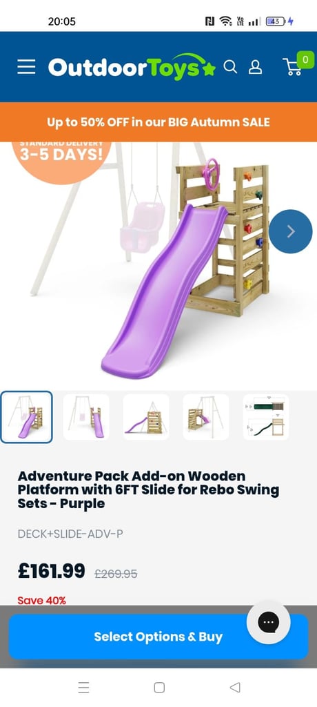 6 foot slide and climbing frame 