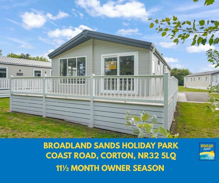 STATIC LODGE FOR SALE AT BROADLAND SANDS HOLIDAY PARK - 11.5 MONTH SEASON!