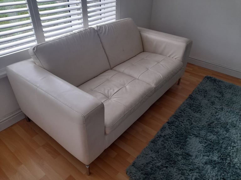 Cream leather sofa fair condition