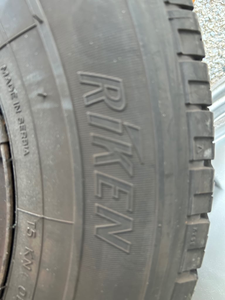 4x Riken cargo tyres on steel rims. 16’s