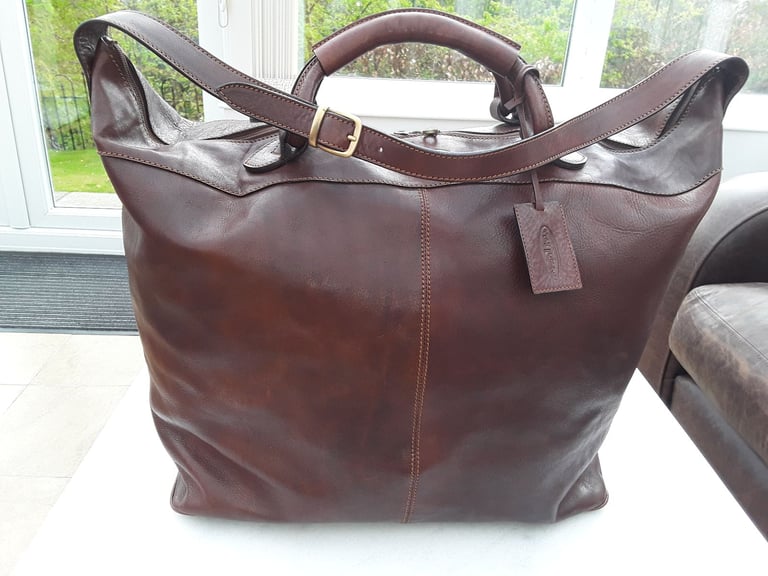 Maxwell Scott Fabrizio Leather Weekend Travel Bag 