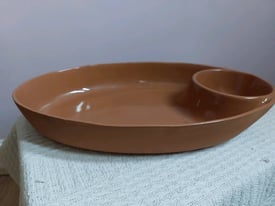 Terracotta Clay Chip And Dip Platter 