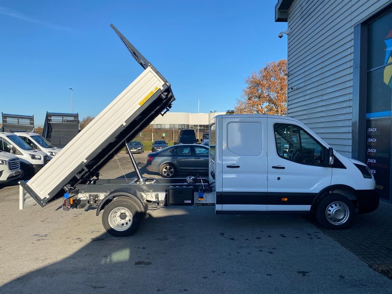 25 Reg Ford Transit L3 DRW DC Utility-Storage Steel Tipper, Tow-Bar