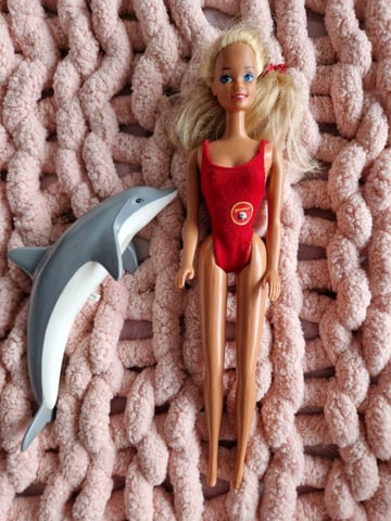Vintage Barbie Doll Baywatch swimsuit Dolphin in Hall Green