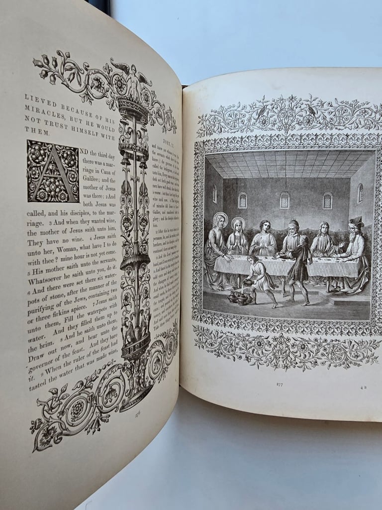1883 Antique Large KJV New Testament w/Engravings Leatherbound English Bible Complete -142 Y/O