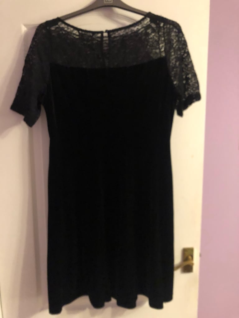image for NEW M&S black velvet dress
