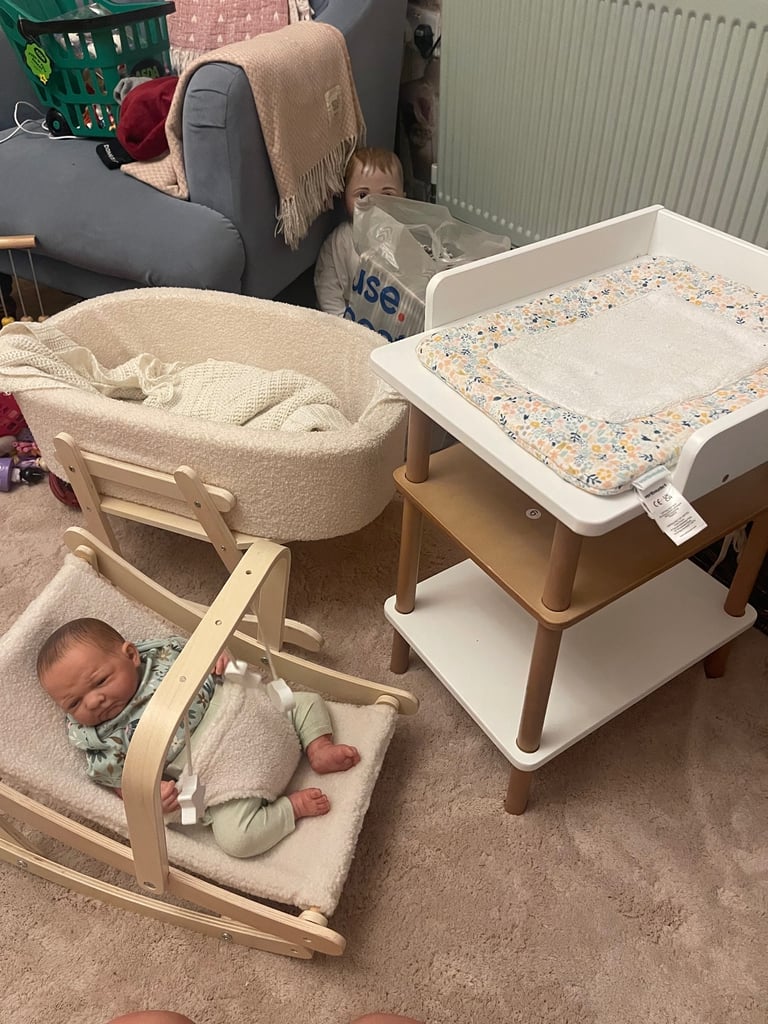 image for Reborn doll changing unit cot and chair 