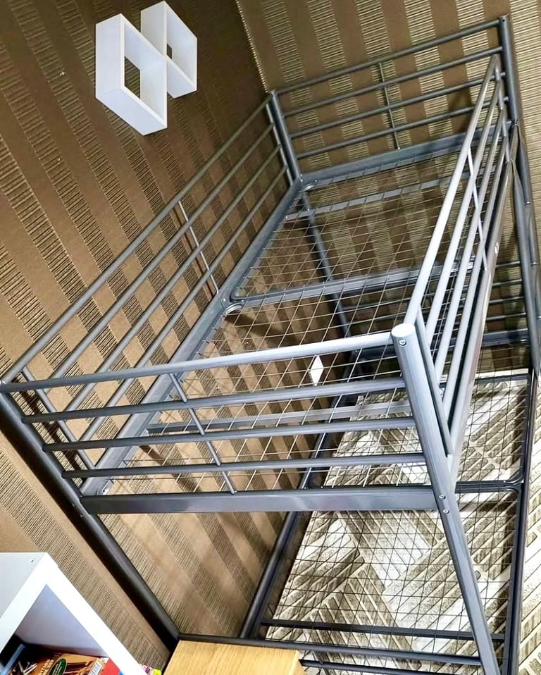Ikea Sparta Metal Bunks Sleeper Cabin Loft Single Bed Frame Kids Child Teenager Landlord Rental B&B 