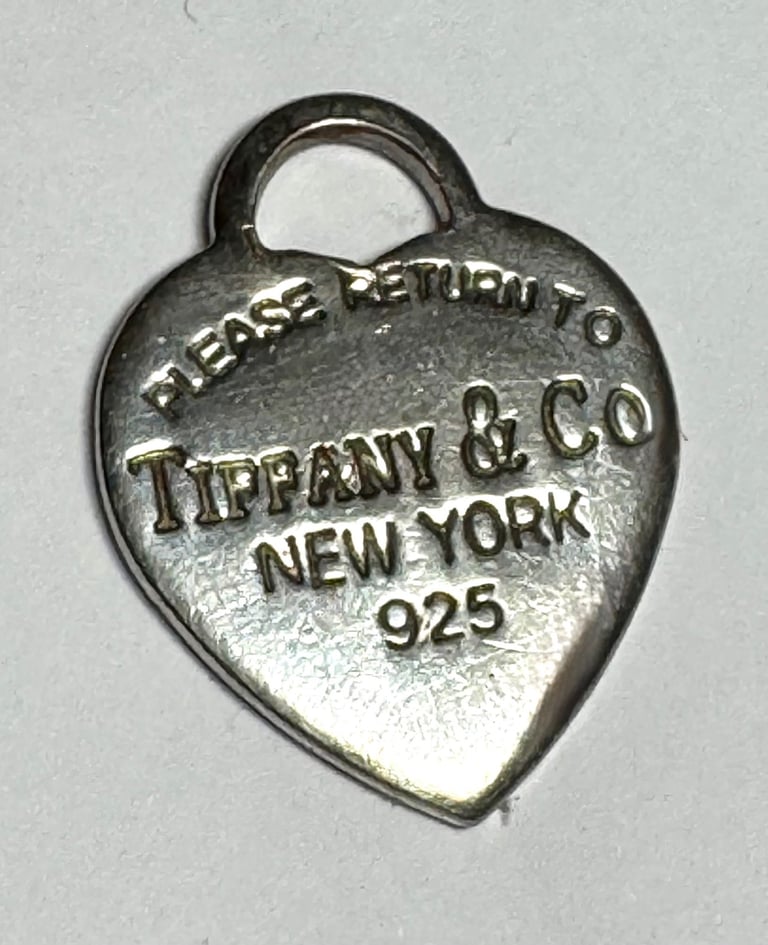 Tiffany New York Solid Silver Heart Charm for Bracelet or Necklace 