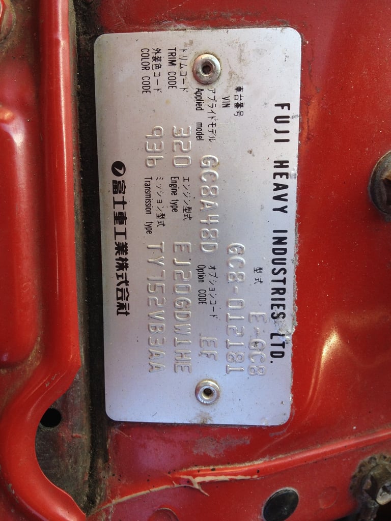 Subaru,Impreza WRX 1993, 1994 (cc)