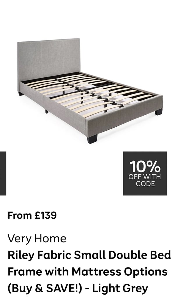 image for Riley fabric small double bed frame 