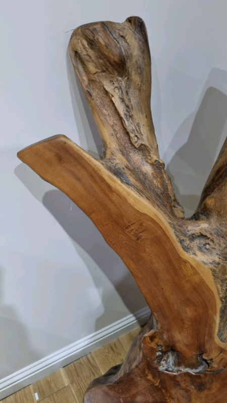 Hand Carved, Heavy, Solid, Wooden Statement Chair