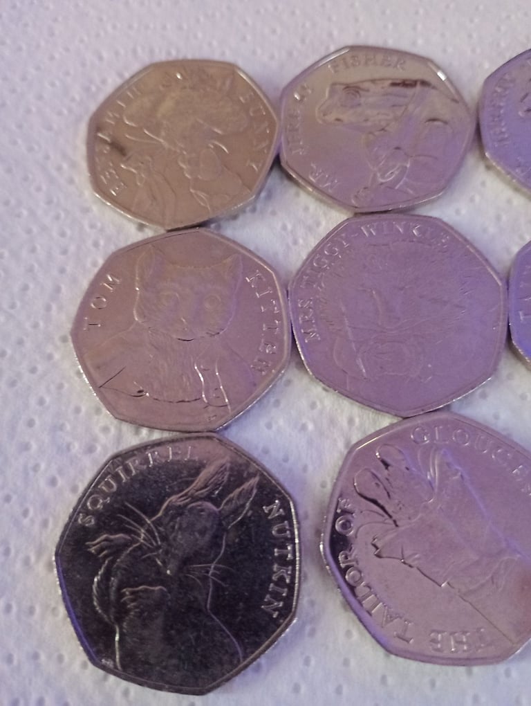 Beatrice potter 50ps x 9 
