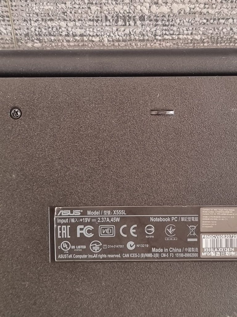 Asus X555L laptop notebook white with charger 